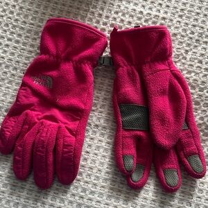 The North Face Magenta Fleece Gloves